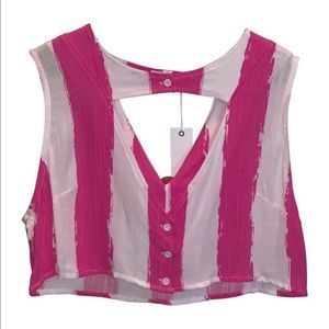 NWT, 💗Millau Crop💗 Top, Pink & White, Size Small